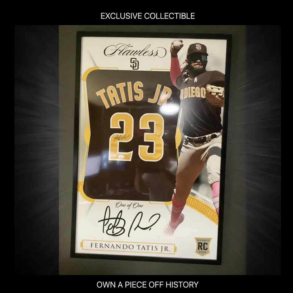 San Diego Padres Fernando Tatis Jr Signed Framed Pinstripe Jersey JSA 25 x 37 Football JSA COA