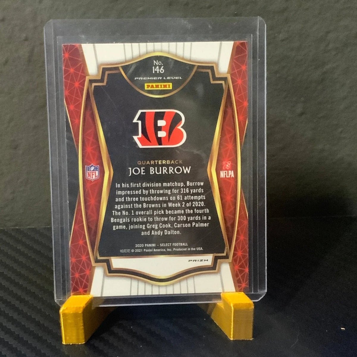 JOE BURROW - 2020 Panini Select Concourse Silver Prizm Rookie #46 - Bengals - RC