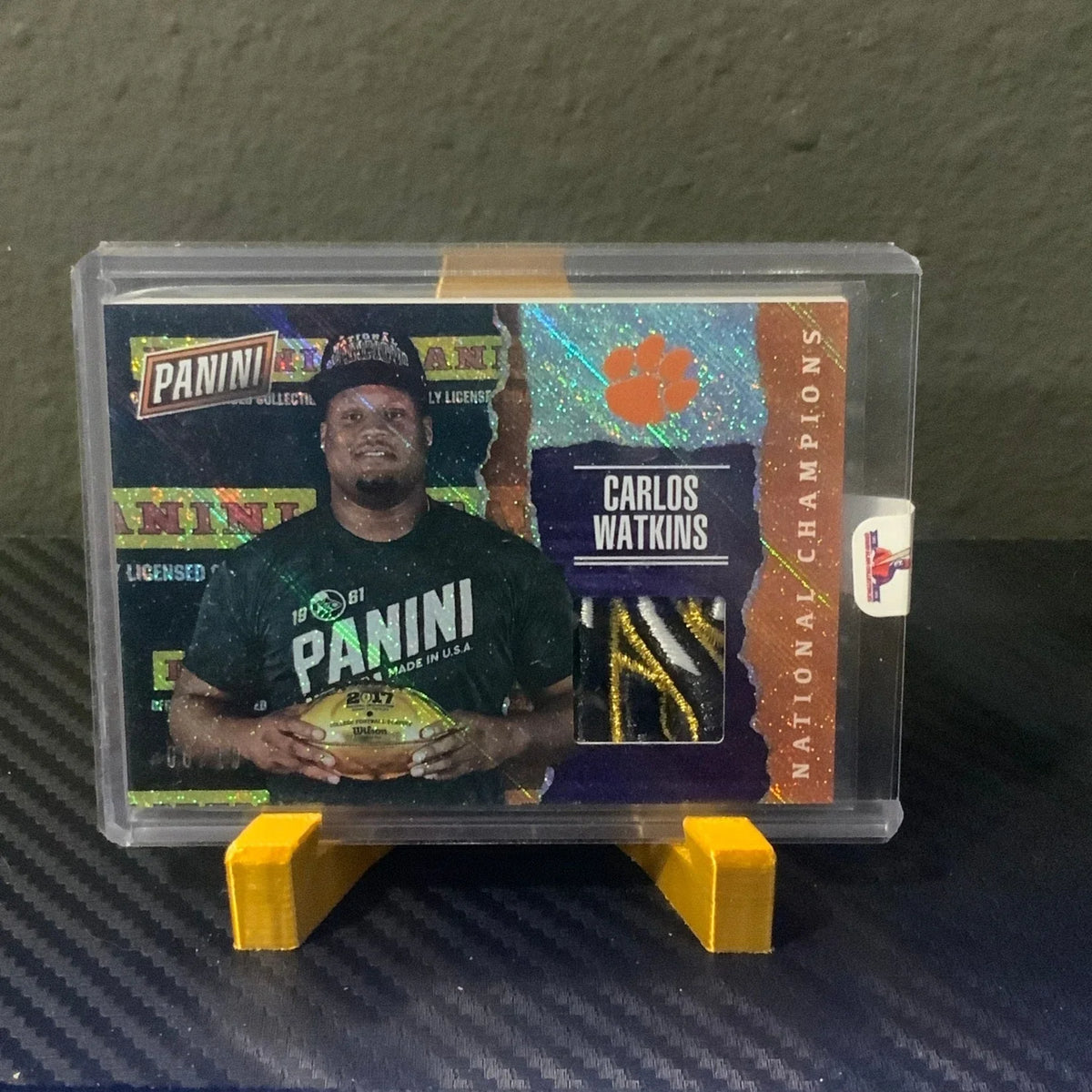 2017 Panini Day Football 8/10 Carlos Watkins CLEMSON TIGERS Jersey Patch Card