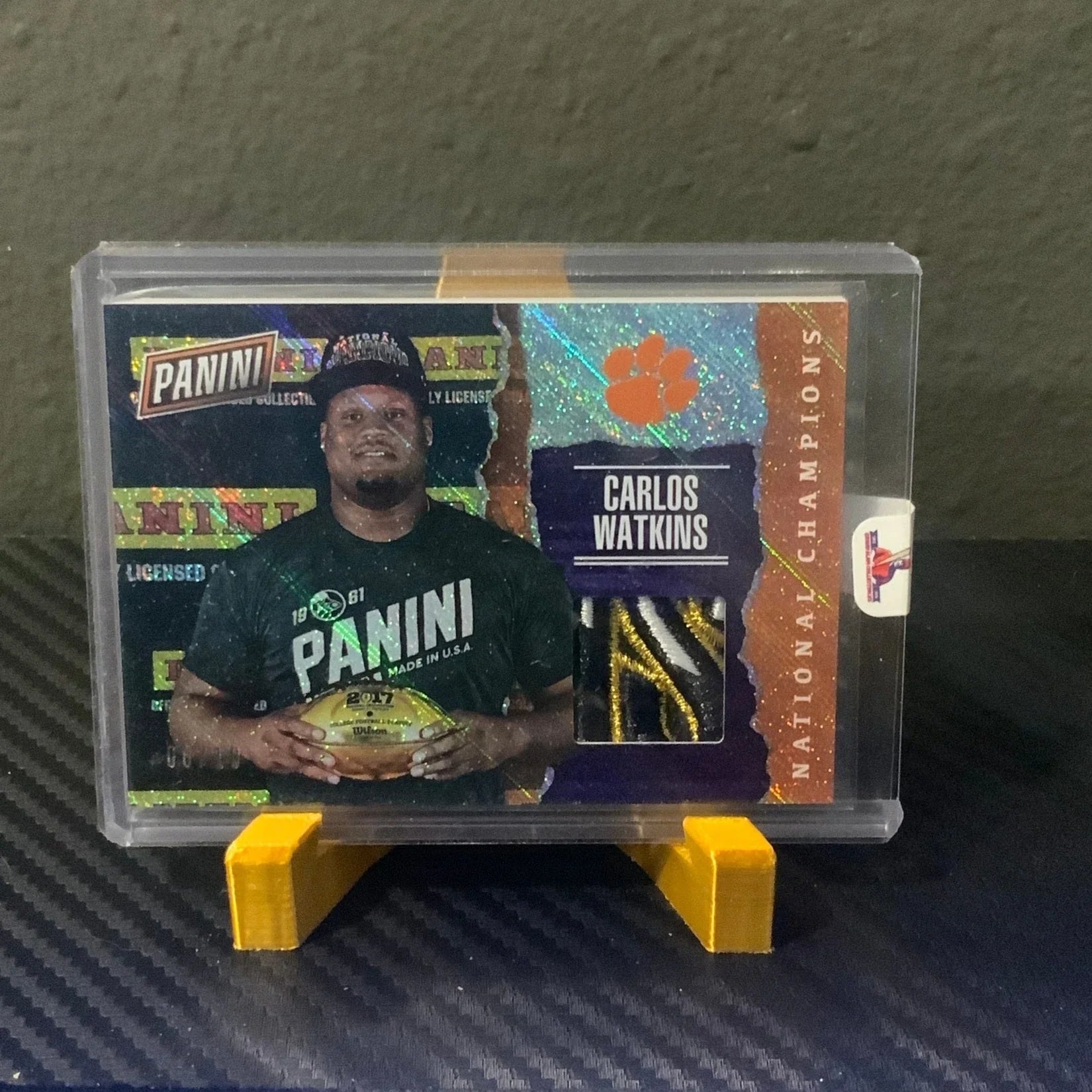 2017 Panini Day Football 8/10 Carlos Watkins CLEMSON TIGERS Jersey Patch Card