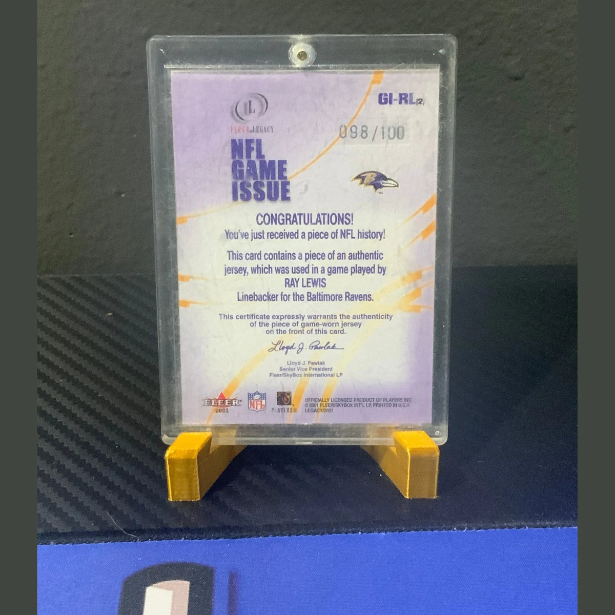 Game cartridge with label on a dark surface