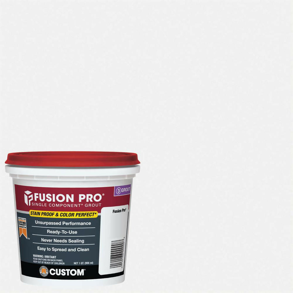 NEW Custom Building Products Fusion Pro #640 Arctic White 1 Qt. Single Component Grout.