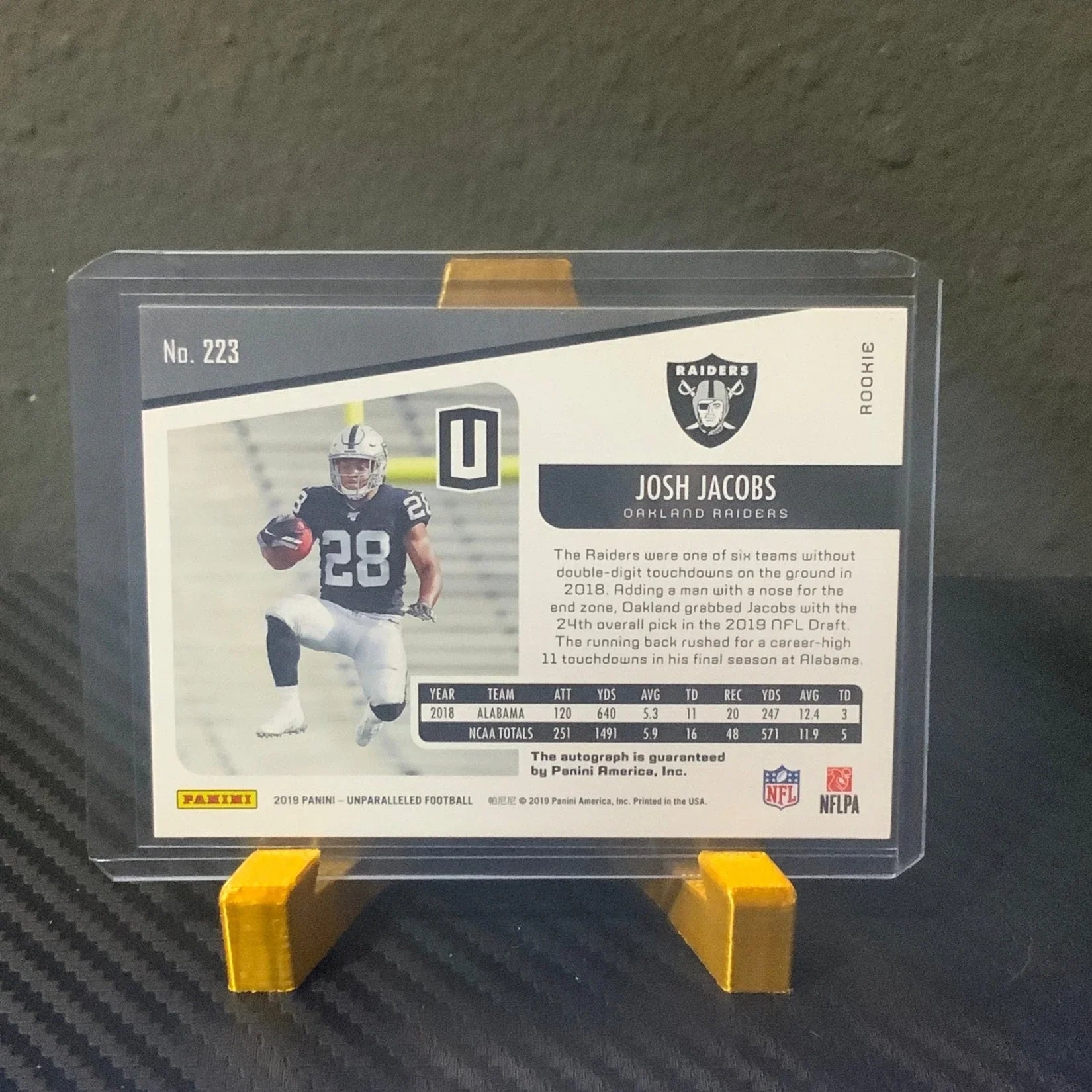 2019 Panini Unparalleled Rookie Josh Jacobs #223