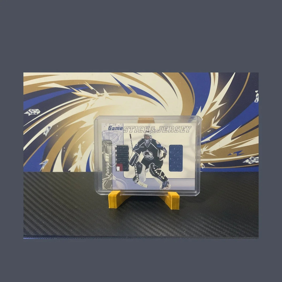 Patrick Roy 2000 in the game GU Jersey and Stick Avalanche