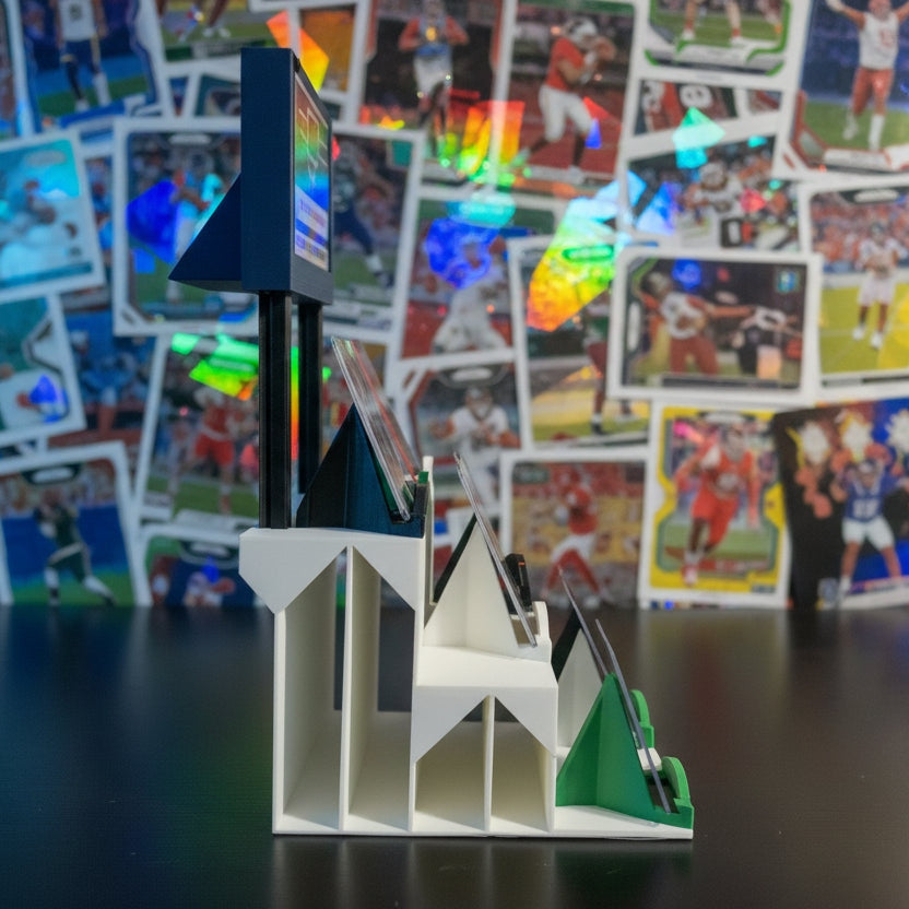 Model of a staircase with a black wall background