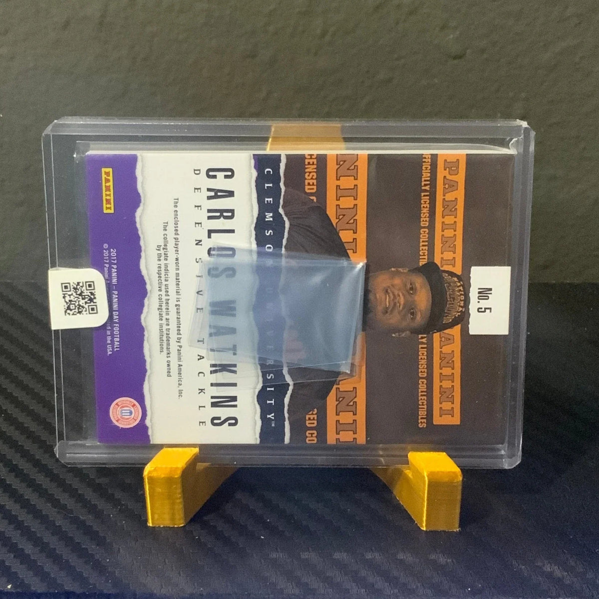 2017 Panini Day Football 8/10 Carlos Watkins CLEMSON TIGERS Jersey Patch Card