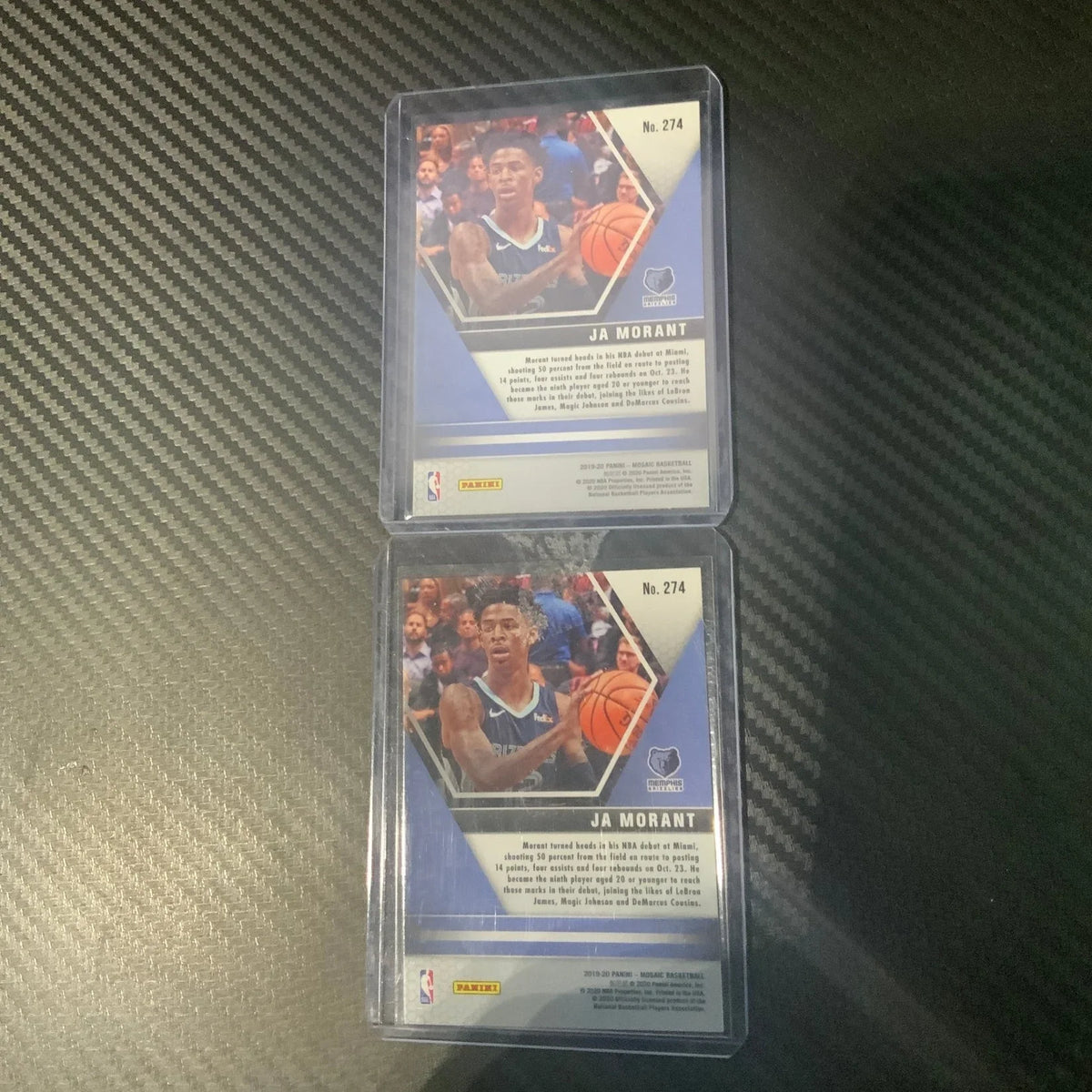 2-Ja Morant Rookie 2019-20 Mosaic #274 Debut Card Memphis Grizzles RC NBA