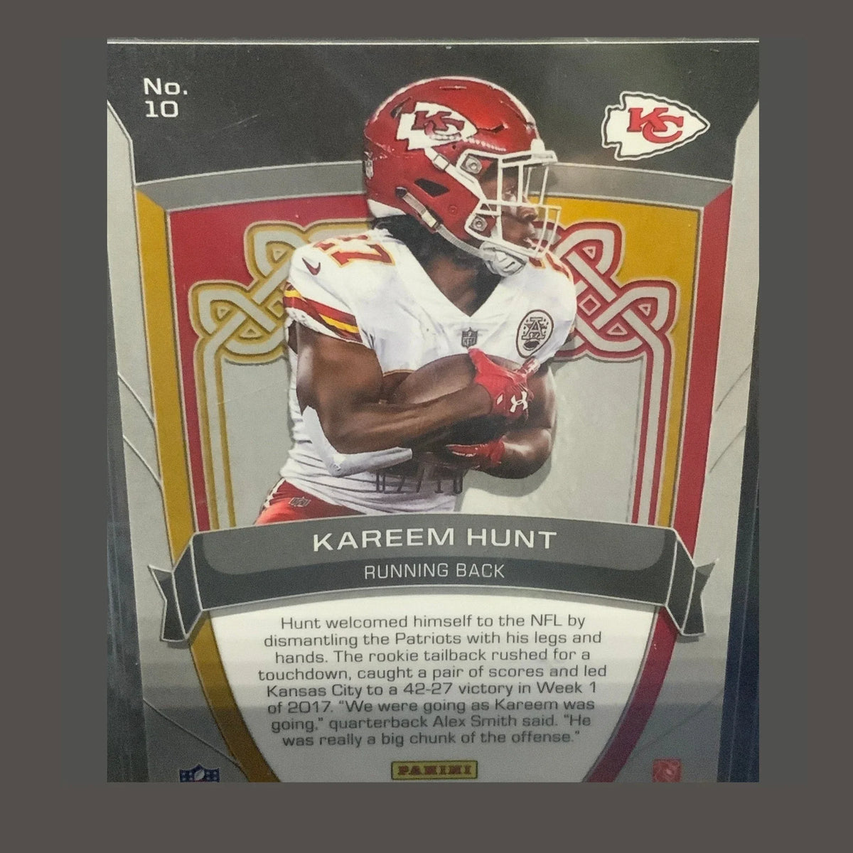 2017 Rookies & Stars Kareem Hunt RC /10 Crusade GOLD Panini Rookie KC Chiefs