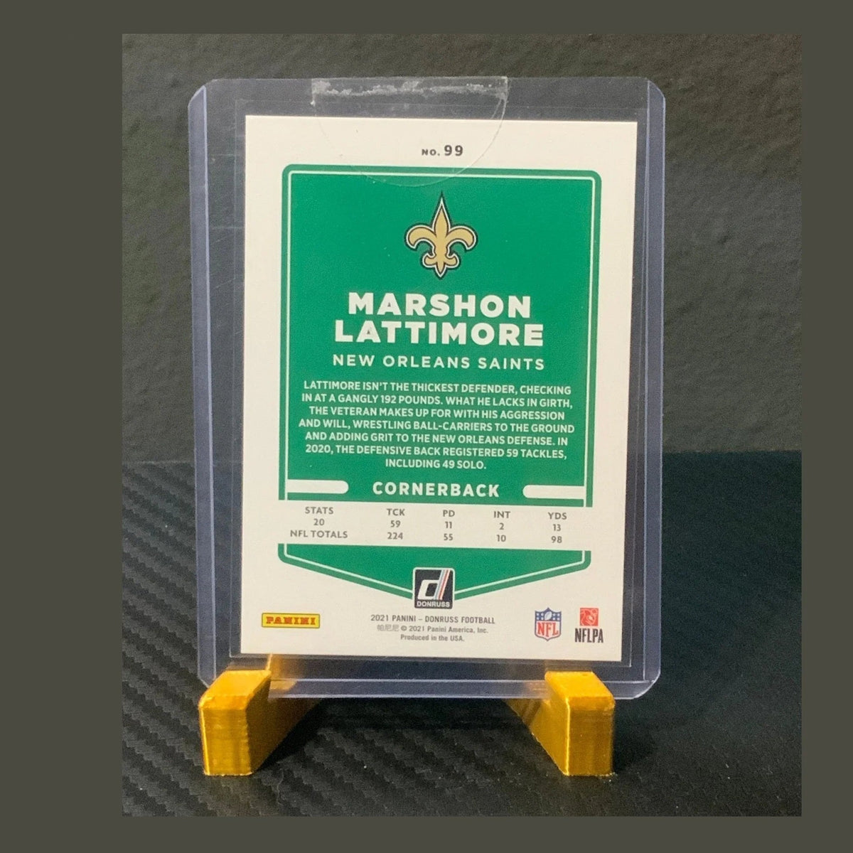 2021 Panini Donruss Marshon Lattimore black 07/10 Press Proof Premium #99