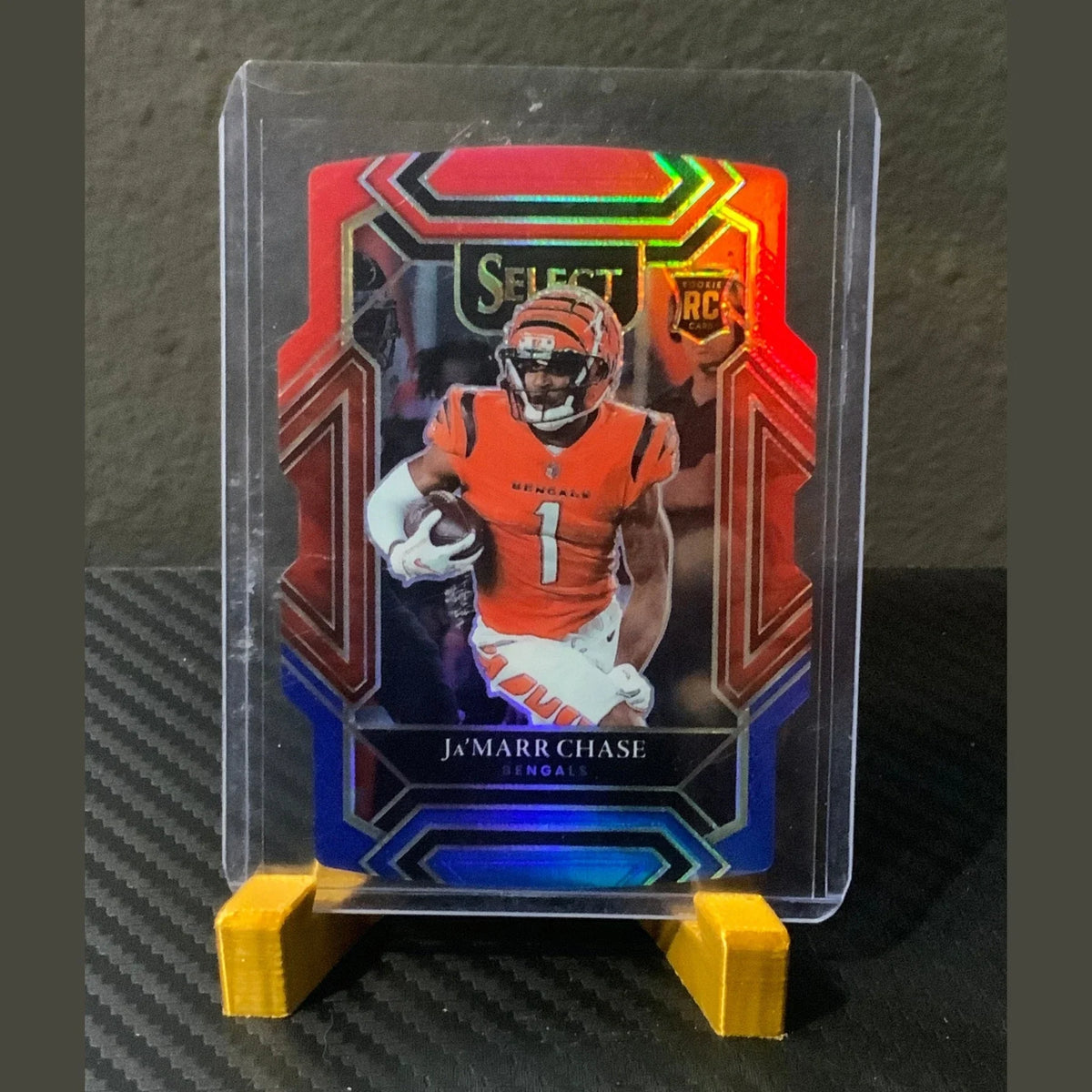 2021 Select JaMarr Chase Rookie Club Red and Blue Prizm Die Cut Bengals Panini
