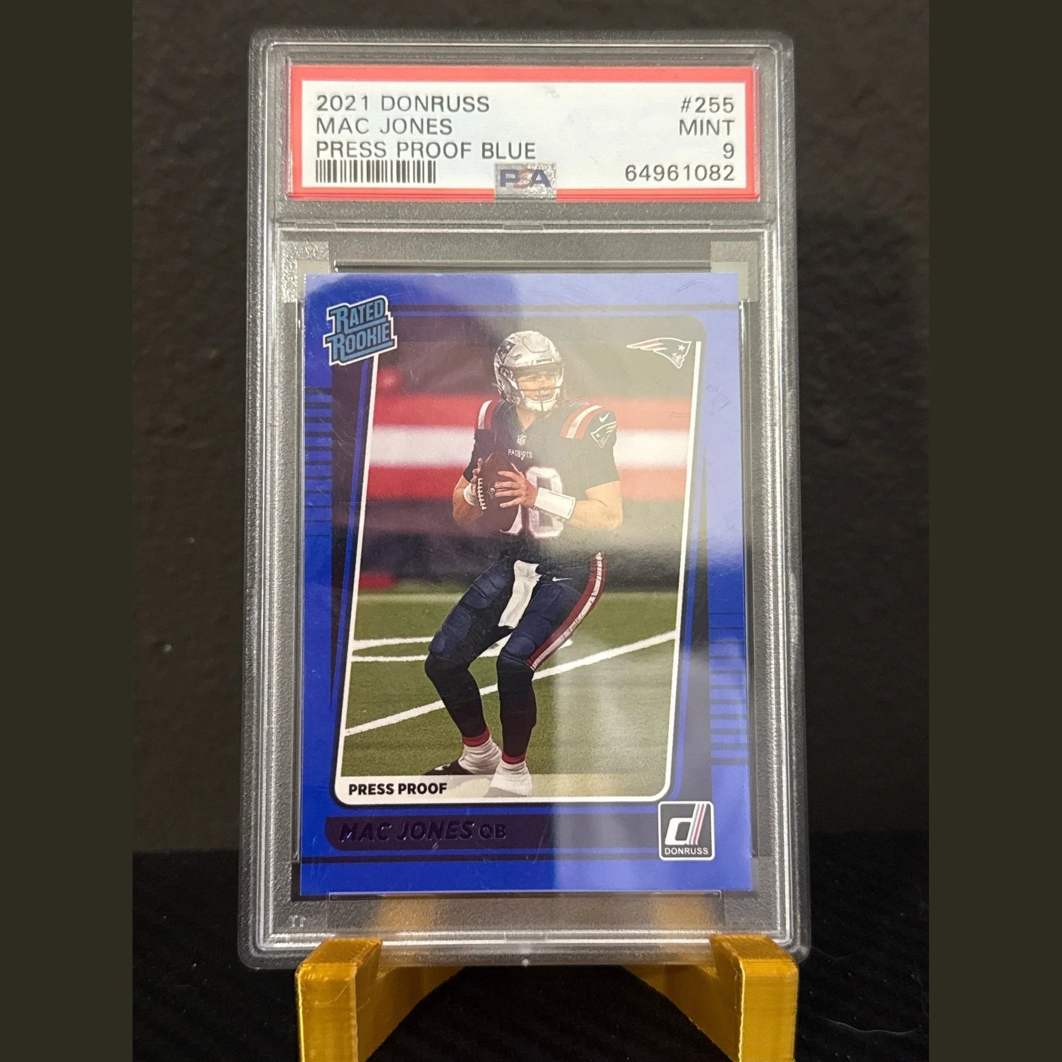 2021 Panini Donruss Optic Preview Mac Jones Blue PSA 9 Patriots #P-255 Rookie