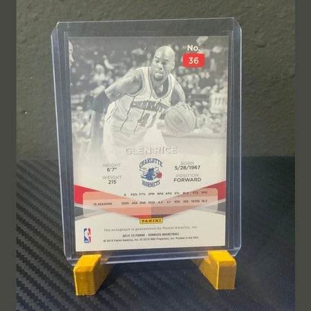2014-15 ELITE #36 GLEN RICE AUTOGRAPH SP #27/125 CHARLOTTE HORNETS HOF