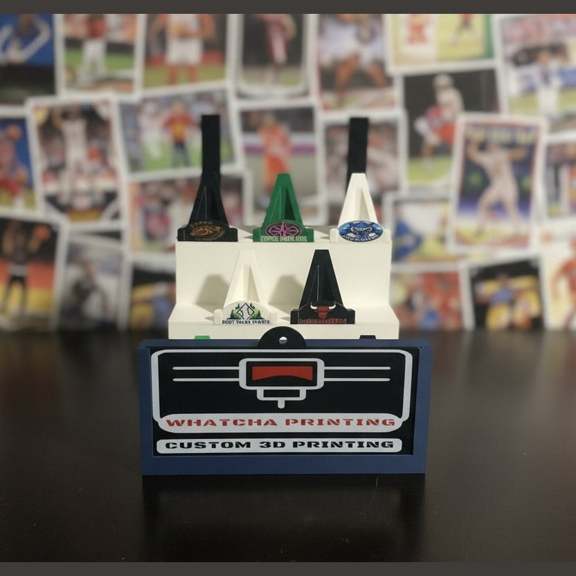 Model of a car on a stand with 'Whataburger' branding