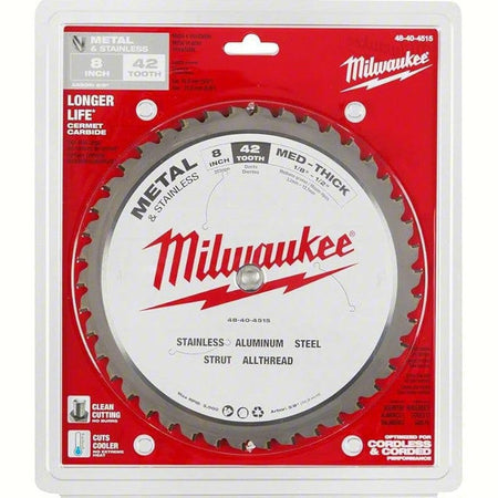 NEW Milwaukee 48-40-4515 8-Inch 42-TPI Durable Metal Cutting Circular Saw Blade.