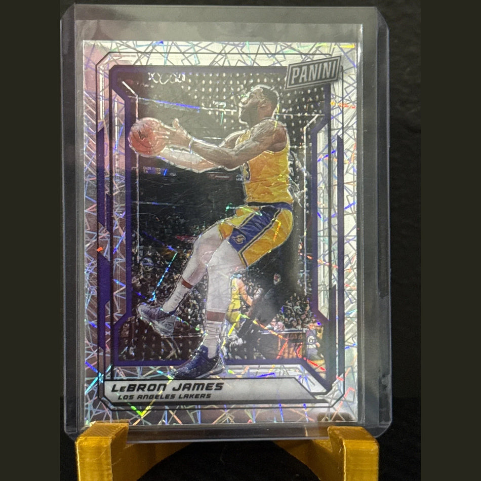 LeBron James LAZER PRIZM SP CARD JERSEY LAKERS 2019 Panini National VIP