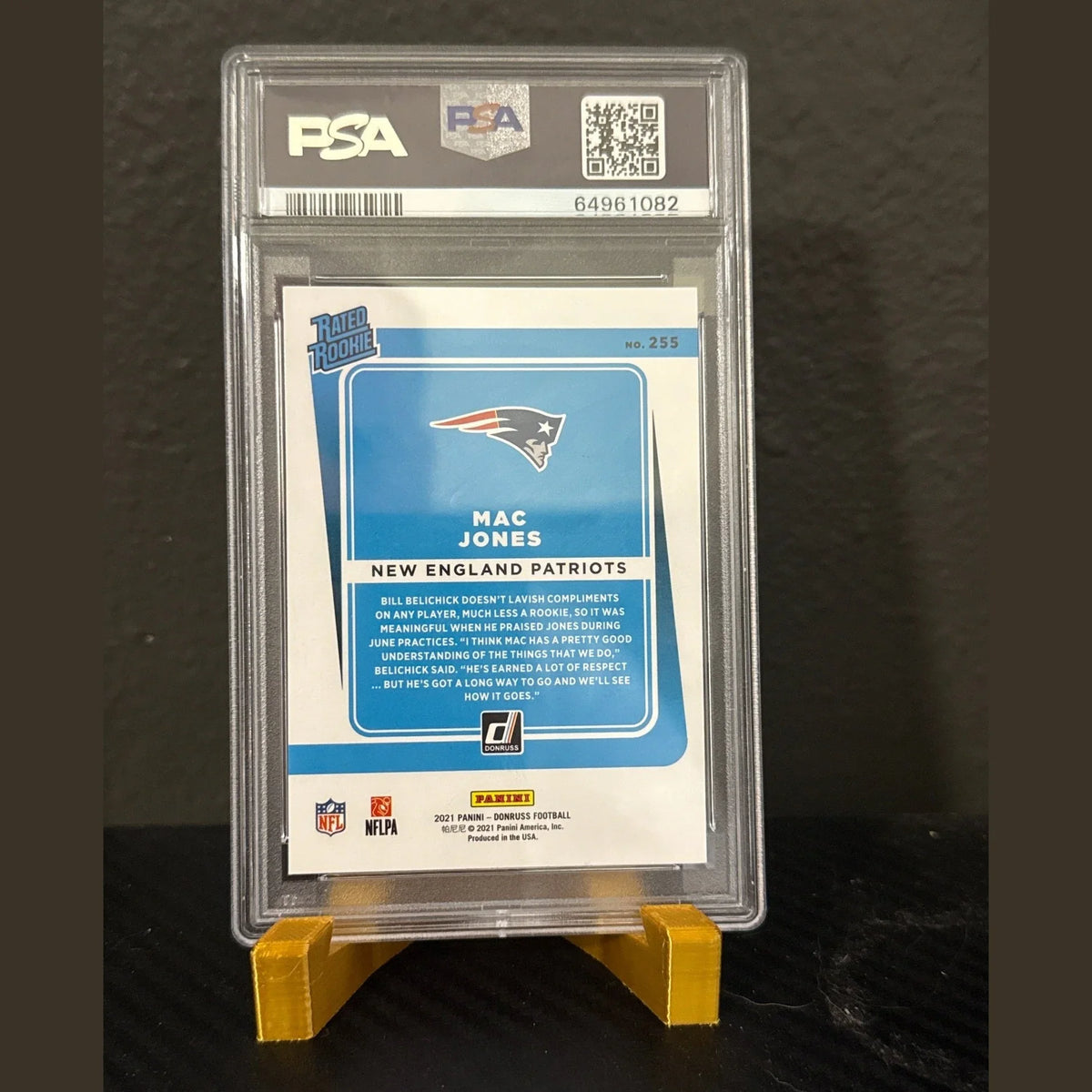 2021 Panini Donruss Optic Preview Mac Jones Blue PSA 9 Patriots #P-255 Rookie