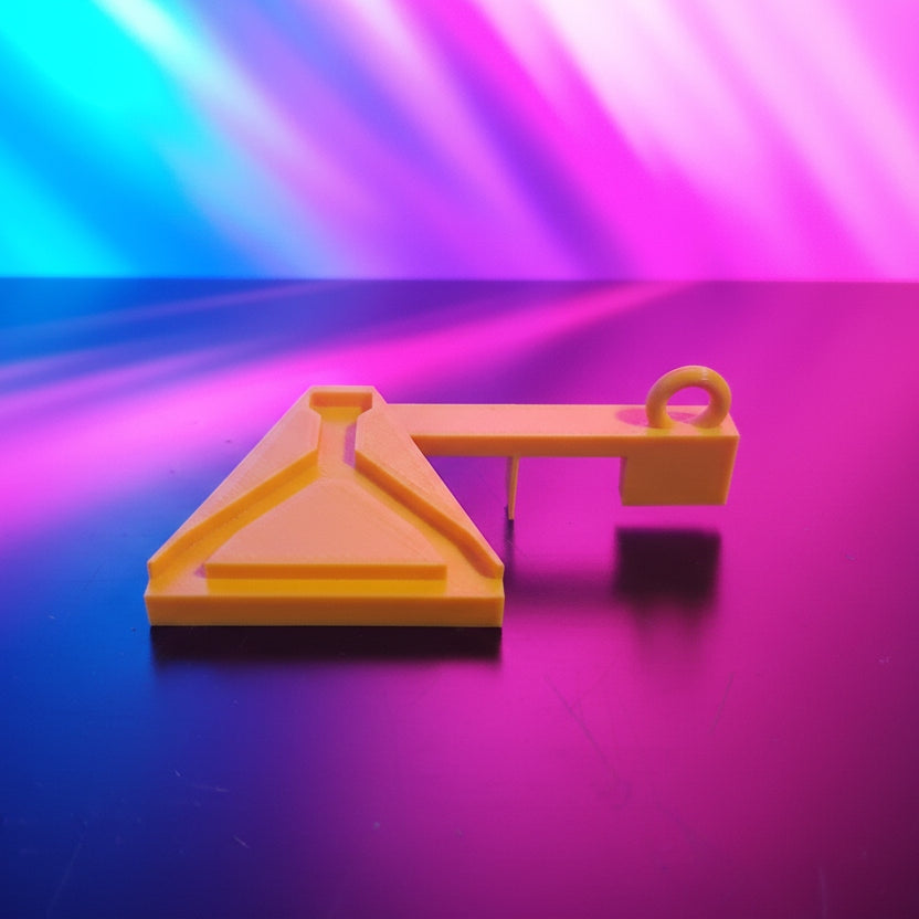 Yellow plastic corner protector on a black background