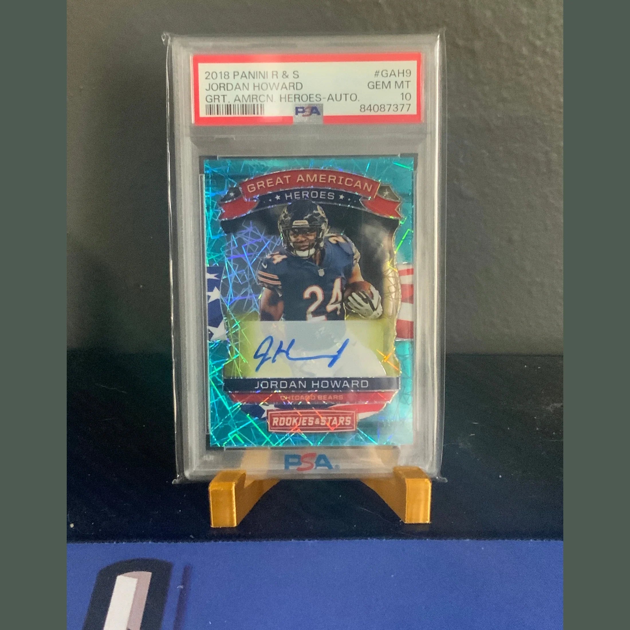 Jordan Howard 2018 Rookies & Stars Heroes Auto #d 23/25! psa 10