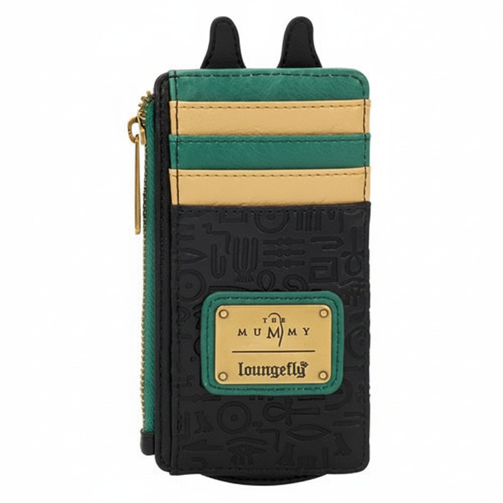 Multicolored wallet with 'Loungefly' branding on a white background