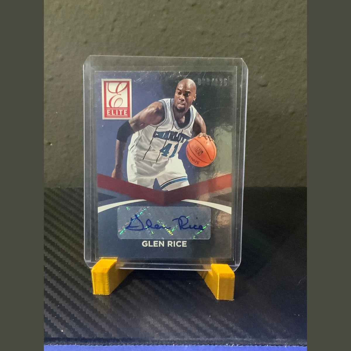 2014-15 ELITE #36 GLEN RICE AUTOGRAPH SP #27/125 CHARLOTTE HORNETS HOF