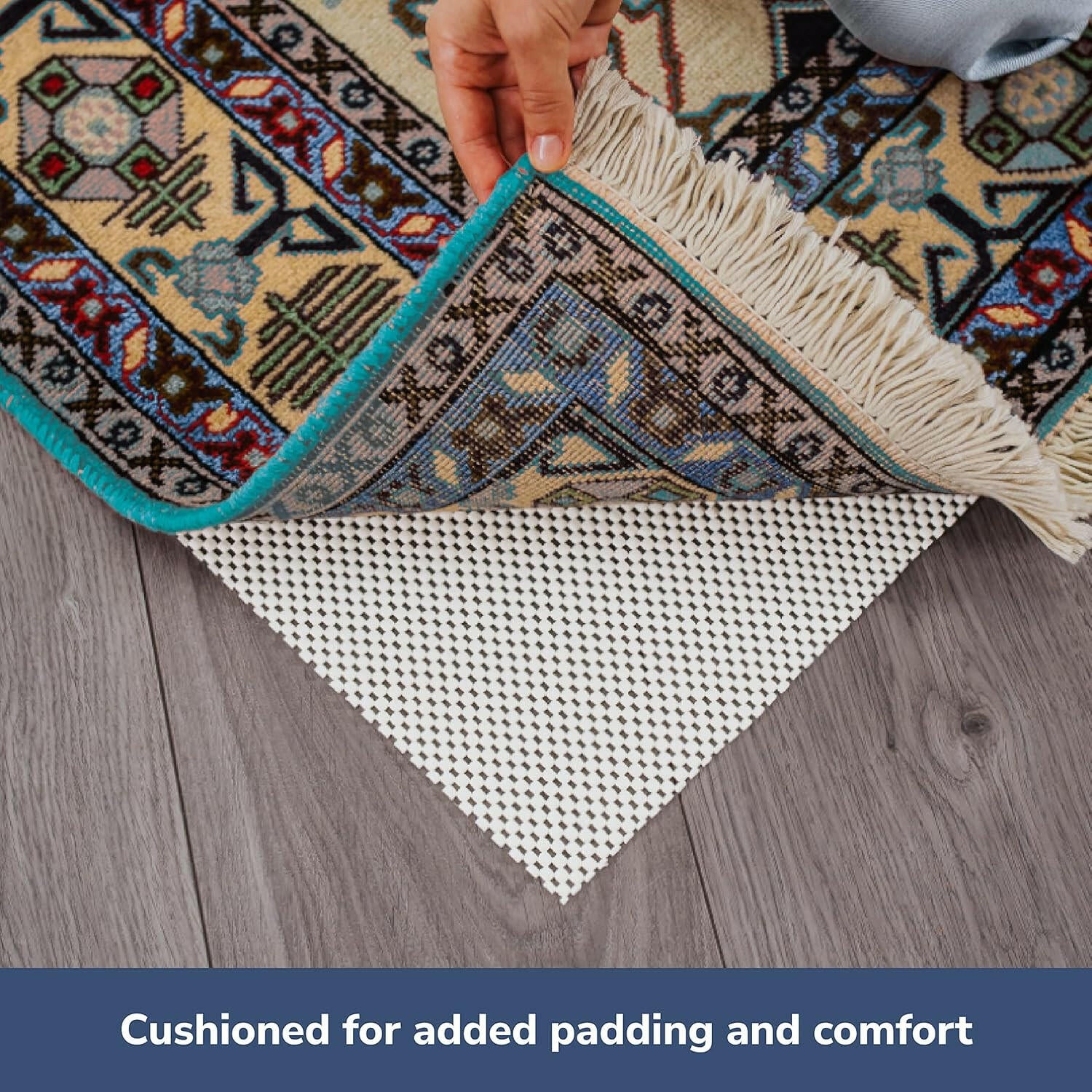 NEW Slip-Stop Super Grip, 8 x 10 ft, Cushioned Non-Slip Rug Pad for Area Rugs and Runner Rugs, Rug Pad for Hardwood Floors.