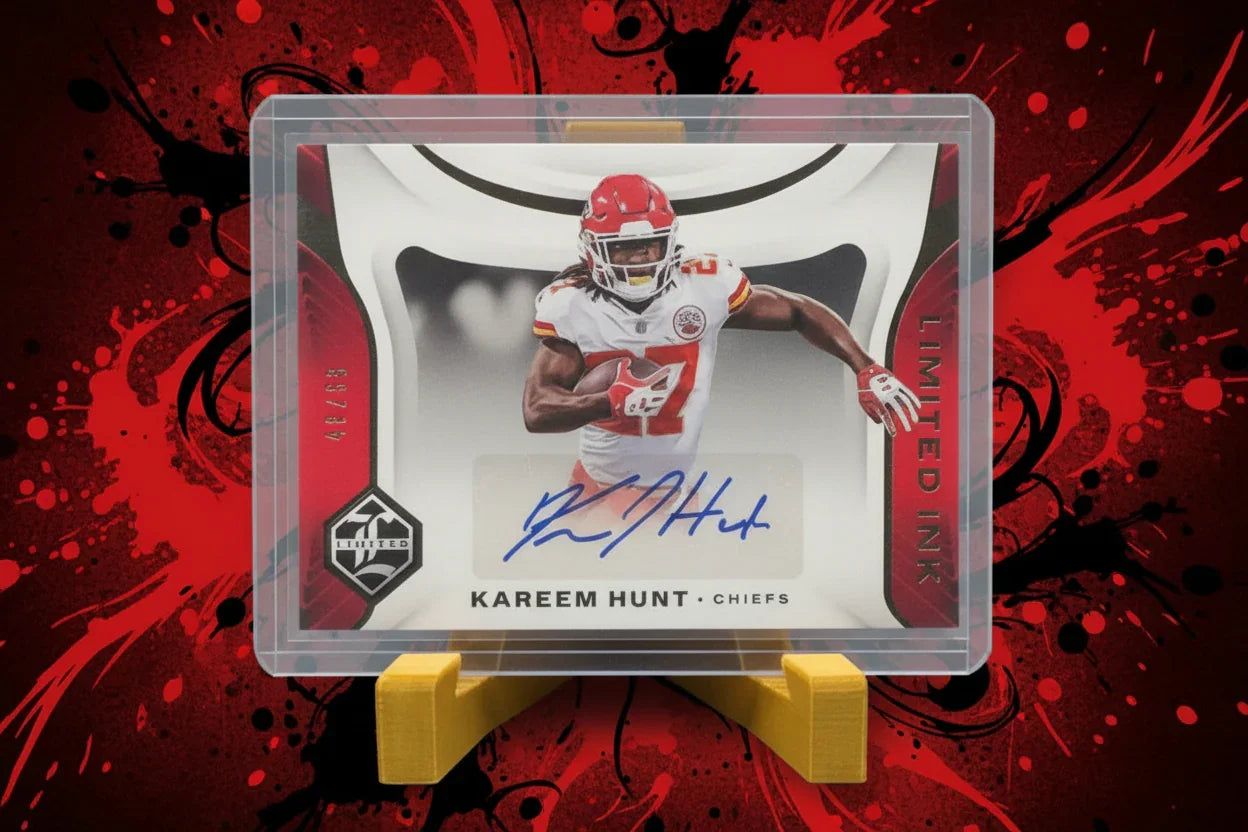 2018 Panini Kareem Hunt Limited Ink Auto #’d 46/50 Football Card