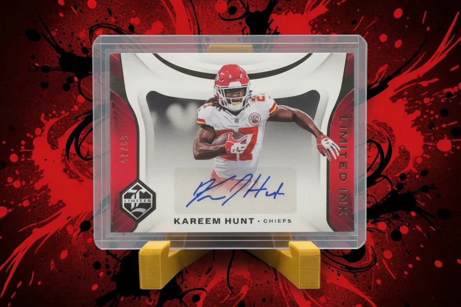 2018 Panini Kareem Hunt Limited Ink Auto #’d 46/50 Football Card
