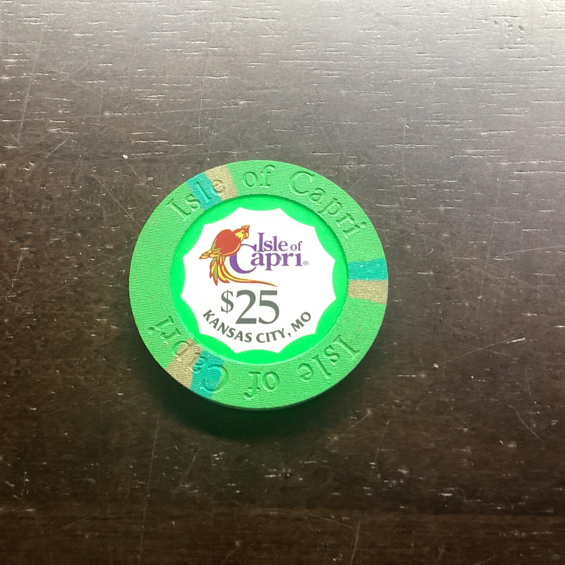 $25 Casino Chip. Isle Of Capri, Kansas City, MO. $25.00 Twenty Five Dollar