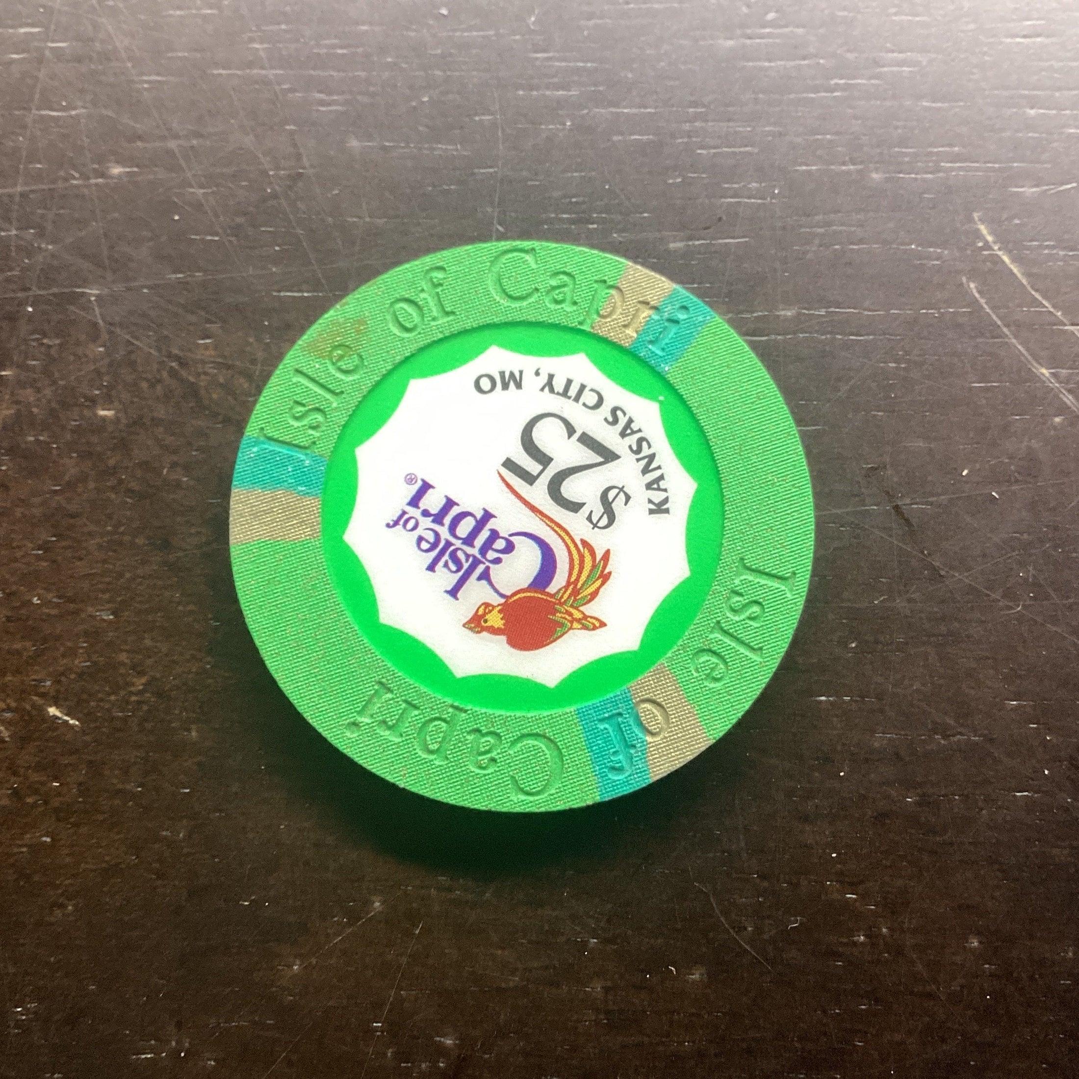 $25 Casino Chip. Isle Of Capri, Kansas City, MO. $25.00 Twenty Five Dollar