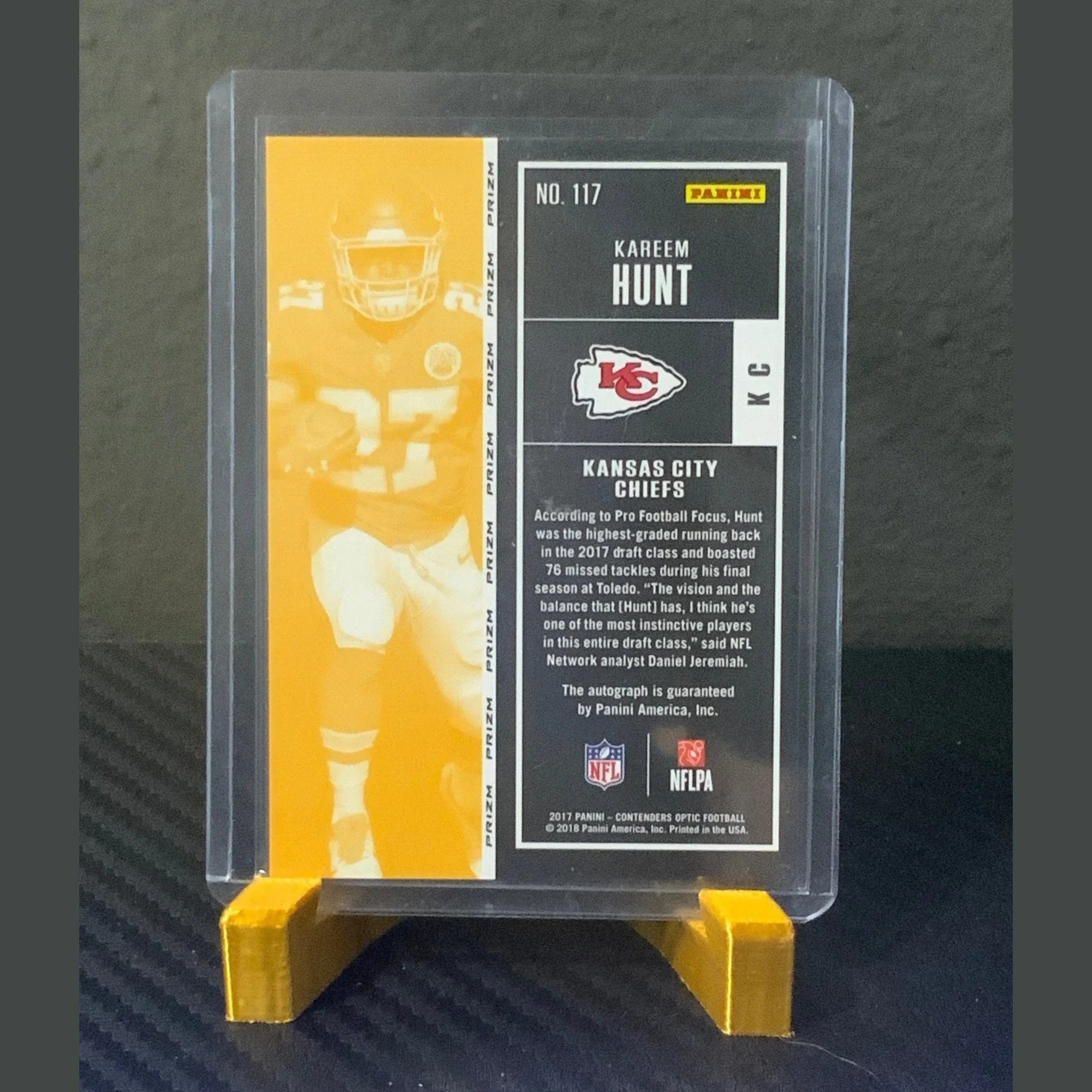 2017 PANINI CONTENDERS OPTIC KAREEM HUNT ROOKIE TICKET AUTO PRIZM RC 117 CHIEFS