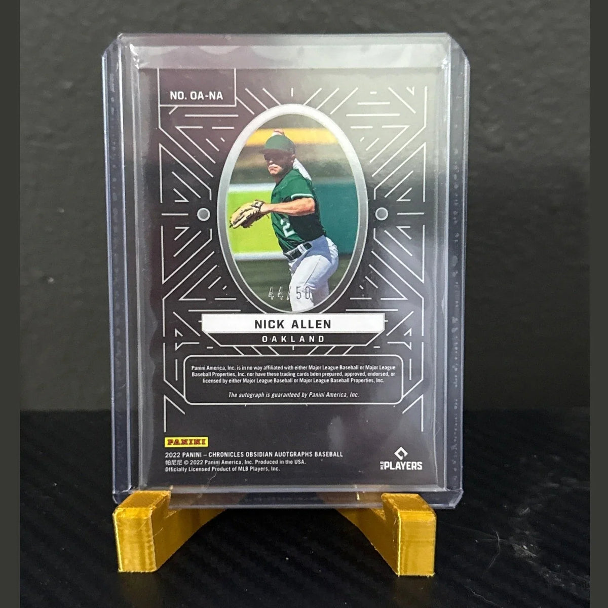 Nick Allen 2022 Panini Chronicles Obsidian Orange Rookie Auto RC #OA-NA 44/50
