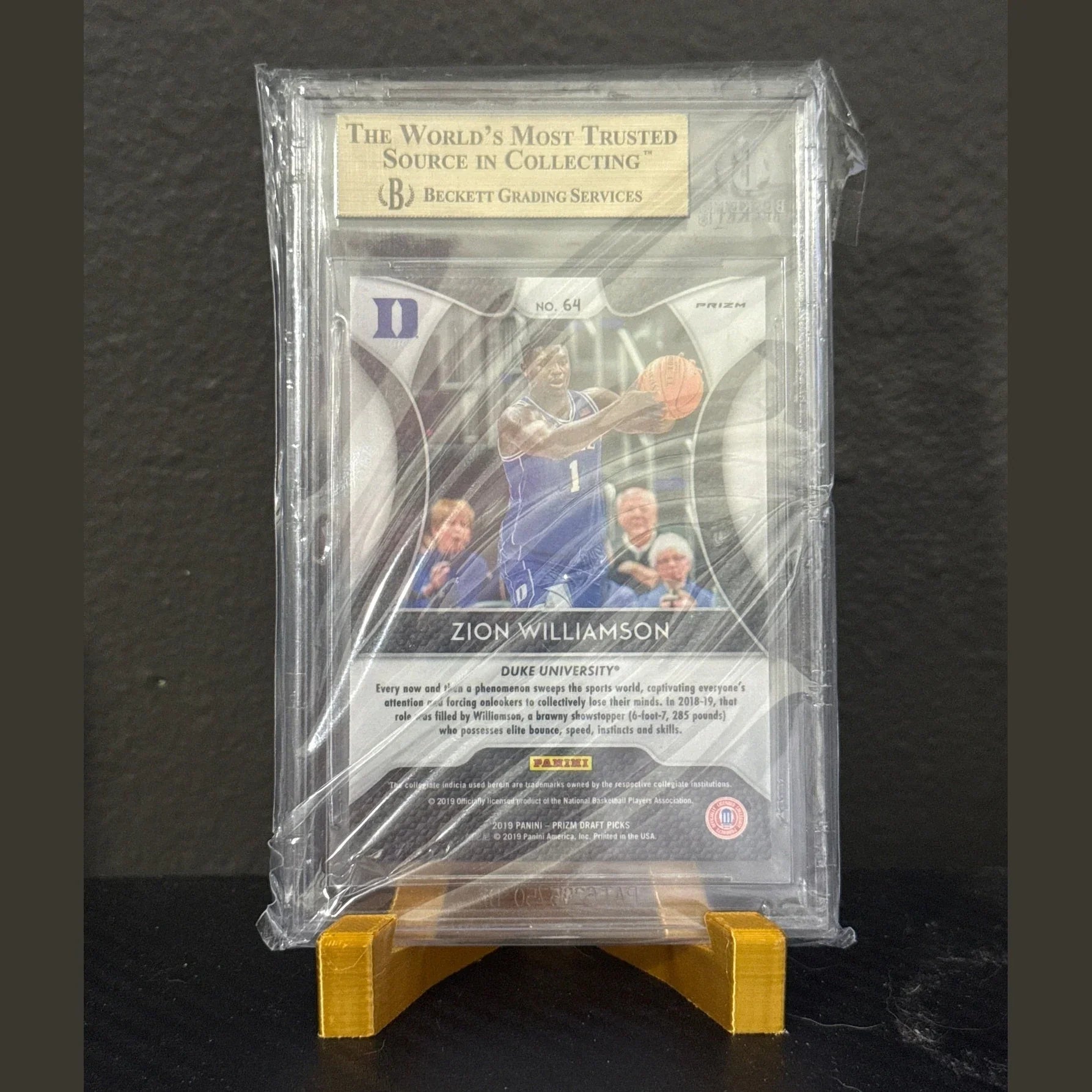 Zion Williamson 2019 Panini Prizm Draft Picks #64 Pink Pulsar RC BGS 9.5