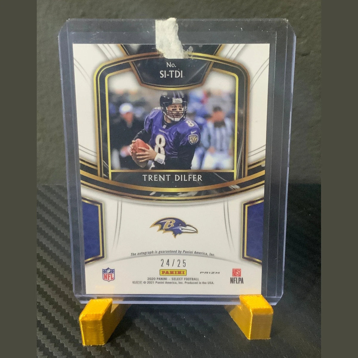 2020 Panini Select Football Tie-Dye Prizm Autograph #SI-TDI Trent Dilfer #24/25