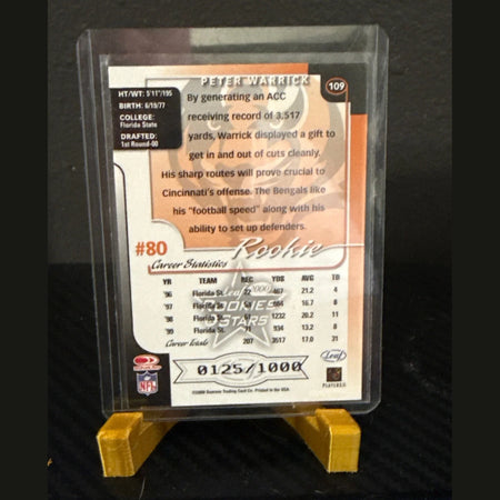 2000 Leaf Rookies & Stars Peter Warrick Rookie Auto #125/1000 Bengals