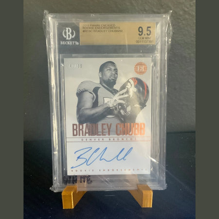 2018 NFL Encased Bradley Chubb Rookie Endorsements BGS 9.5 Gem Mint Broncos /50