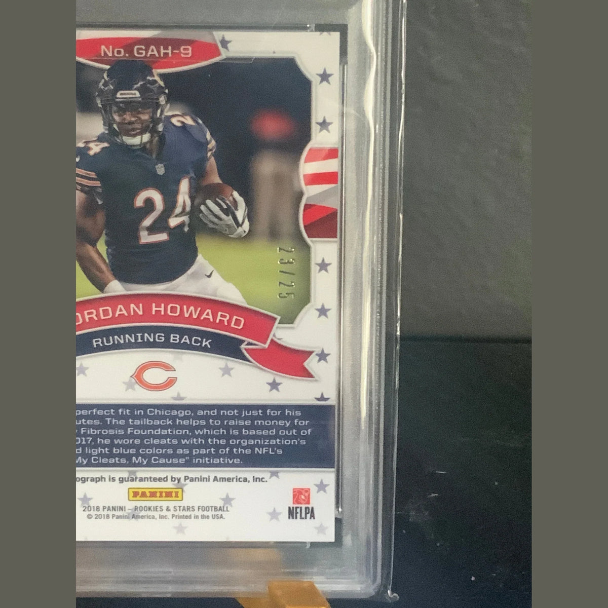 Jordan Howard 2018 Rookies & Stars Heroes Auto #d 23/25! psa 10