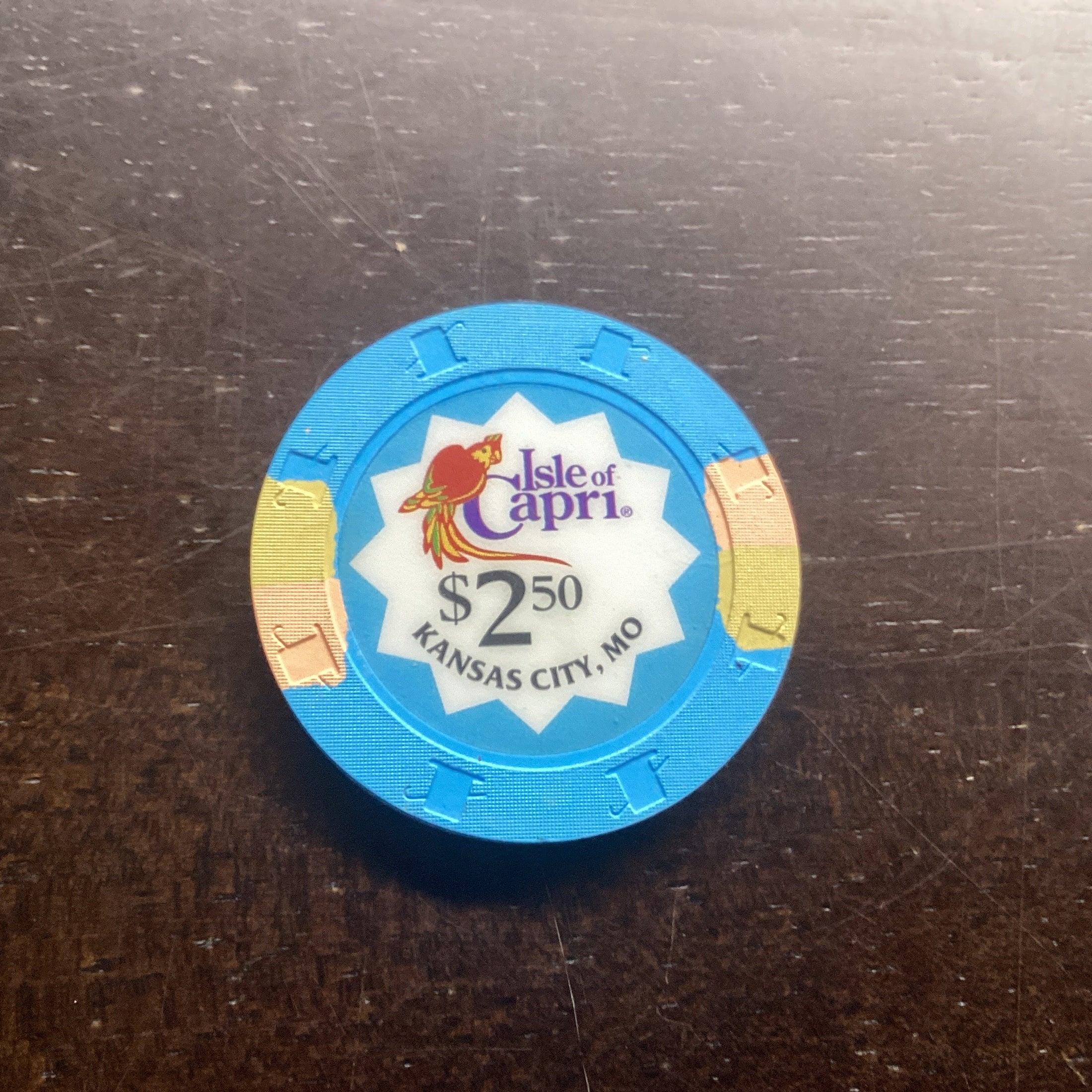 $2.50 Casino Chip. Isle Of Capri, Kansas City, MO. $2.50 Two Dollar Fifty Cents