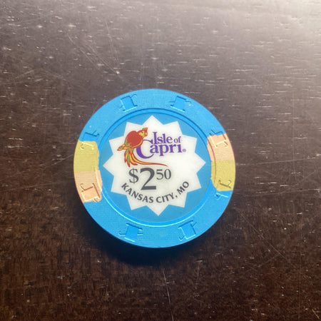 $2.50 Casino Chip. Isle Of Capri, Kansas City, MO. $2.50 Two Dollar Fifty Cents