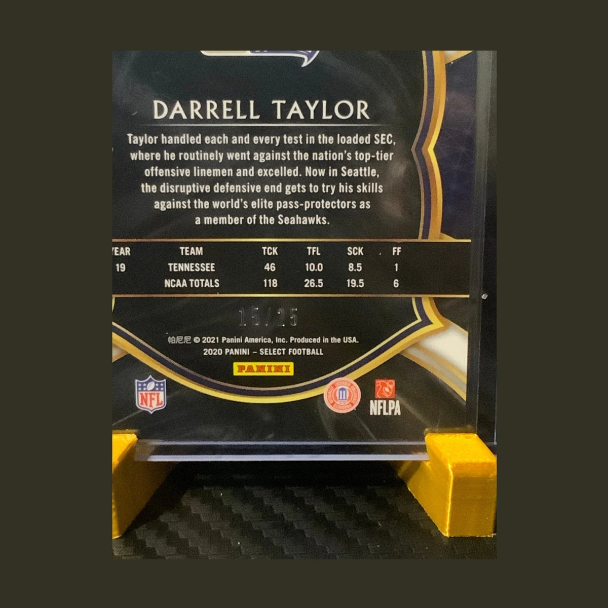 2020 Panini Select - Concourse Darrell Taylor #96 blue Disco Prizm /25 RC