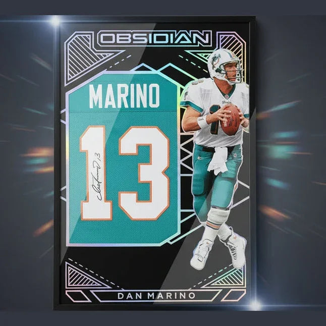 FRAMED Autographed/Signed DAN MARINO 25 x 37 Miami Teal Football Jersey JSA COA