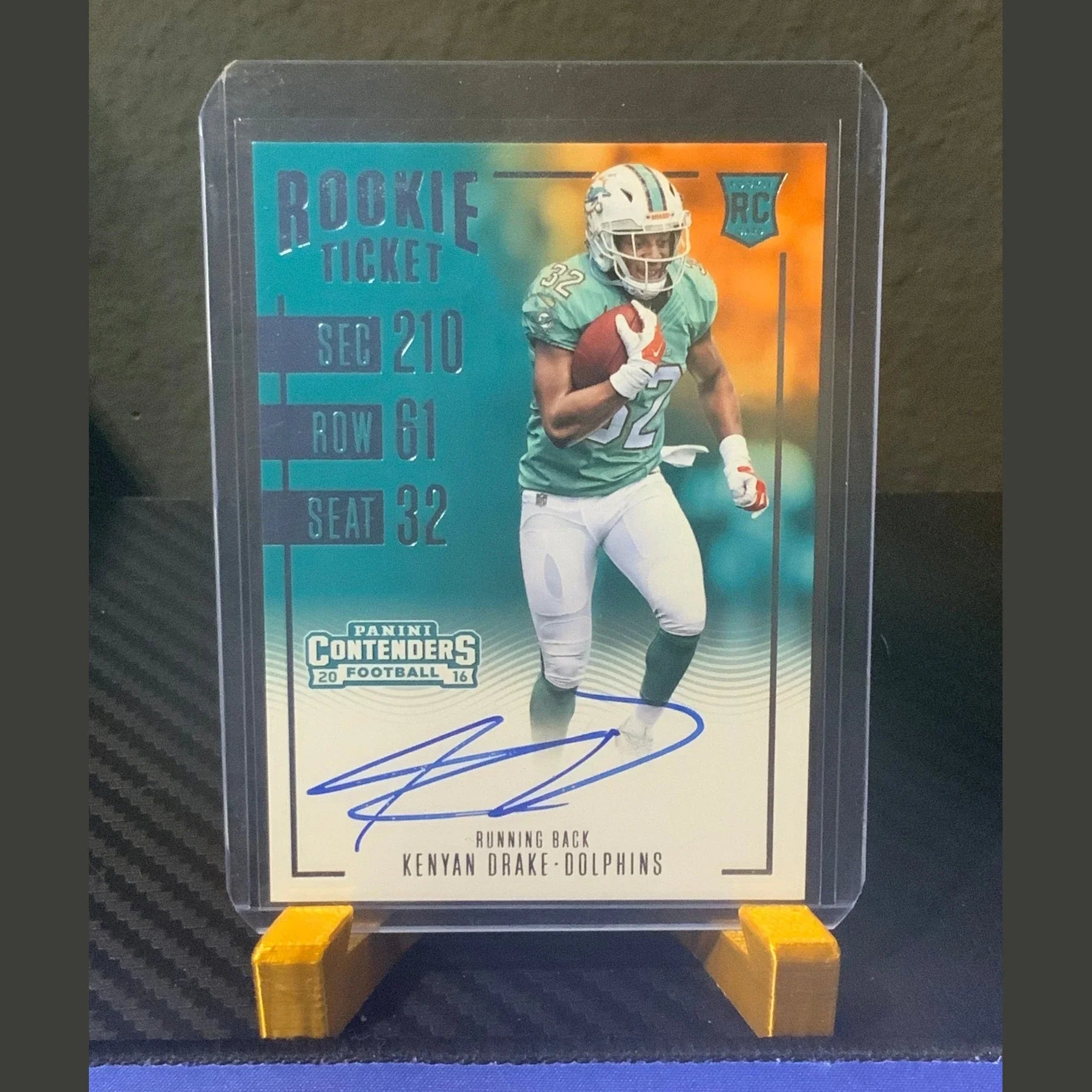 2016 Panini Contenders #312 Kenyan Drake Autographed Rookie RC Miracle in Miami