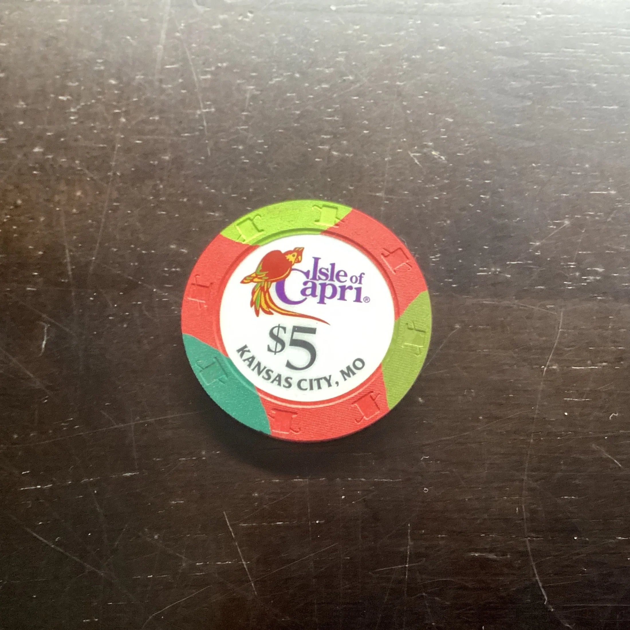 $5 Casino Chip. Isle Of Capri, Kansas City, MO. $5.00 Five Dollar