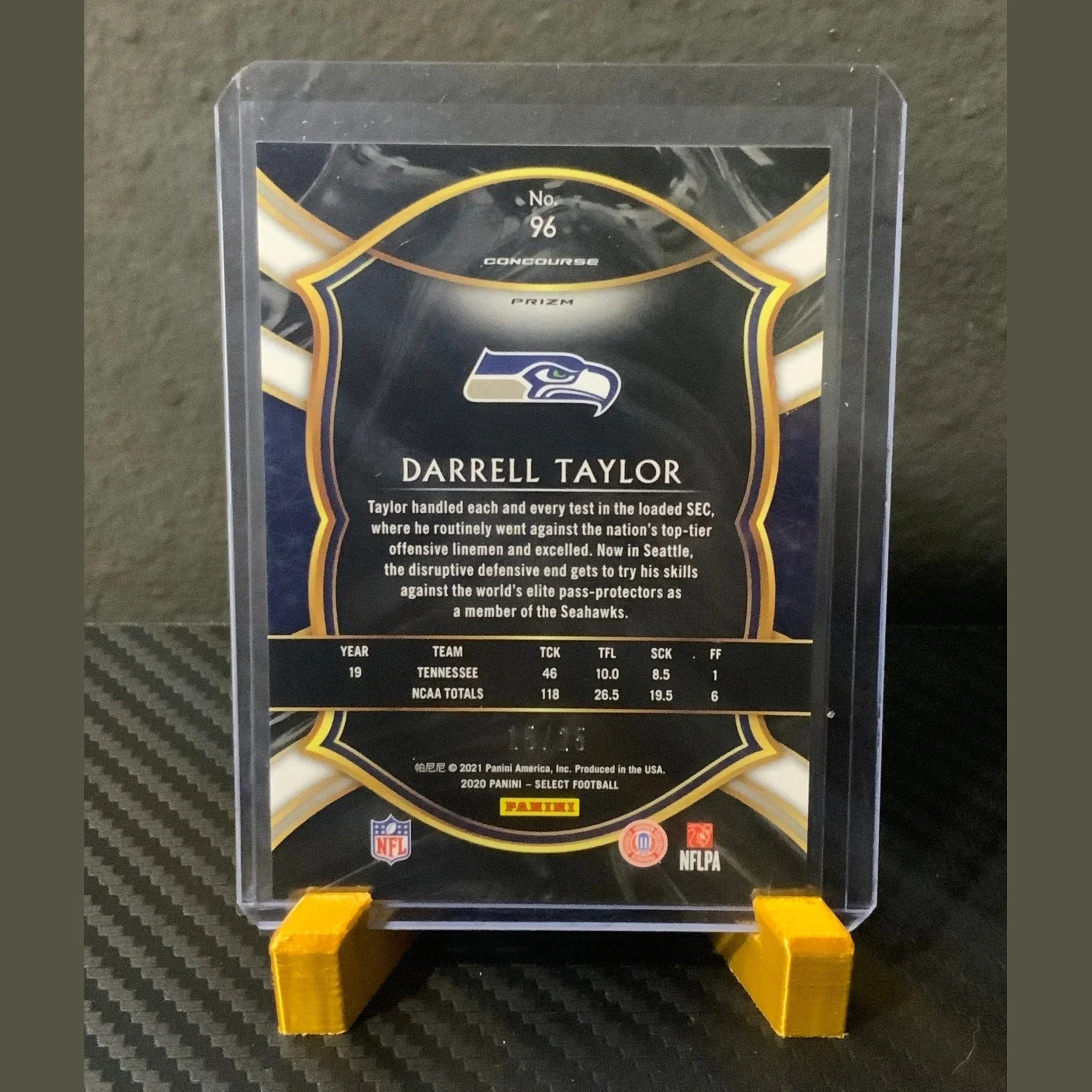 2020 Panini Select - Concourse Darrell Taylor #96 blue Disco Prizm /25 RC