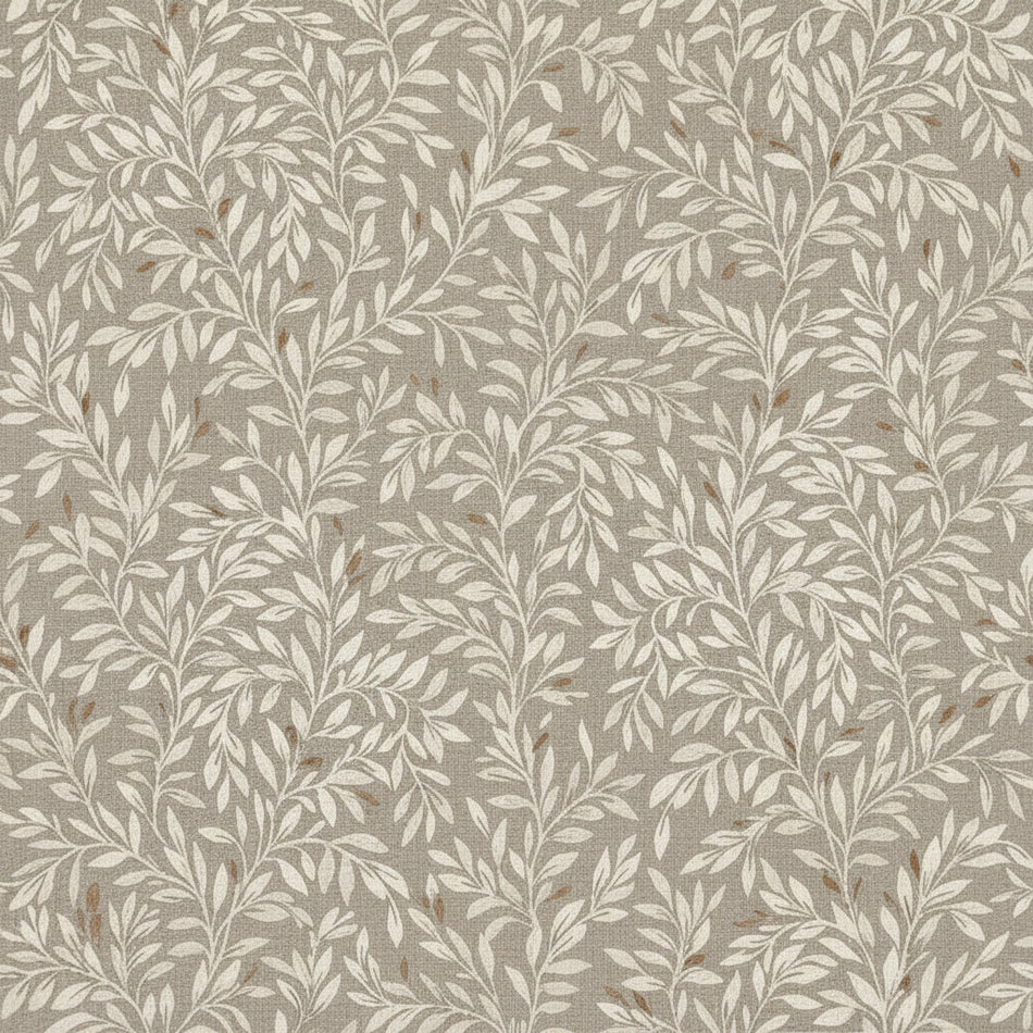 Textured fabric with leaf pattern on a neutral background