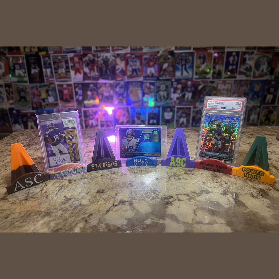 Text only Custom Logo Stands fits all size cards Text only 3d Printed