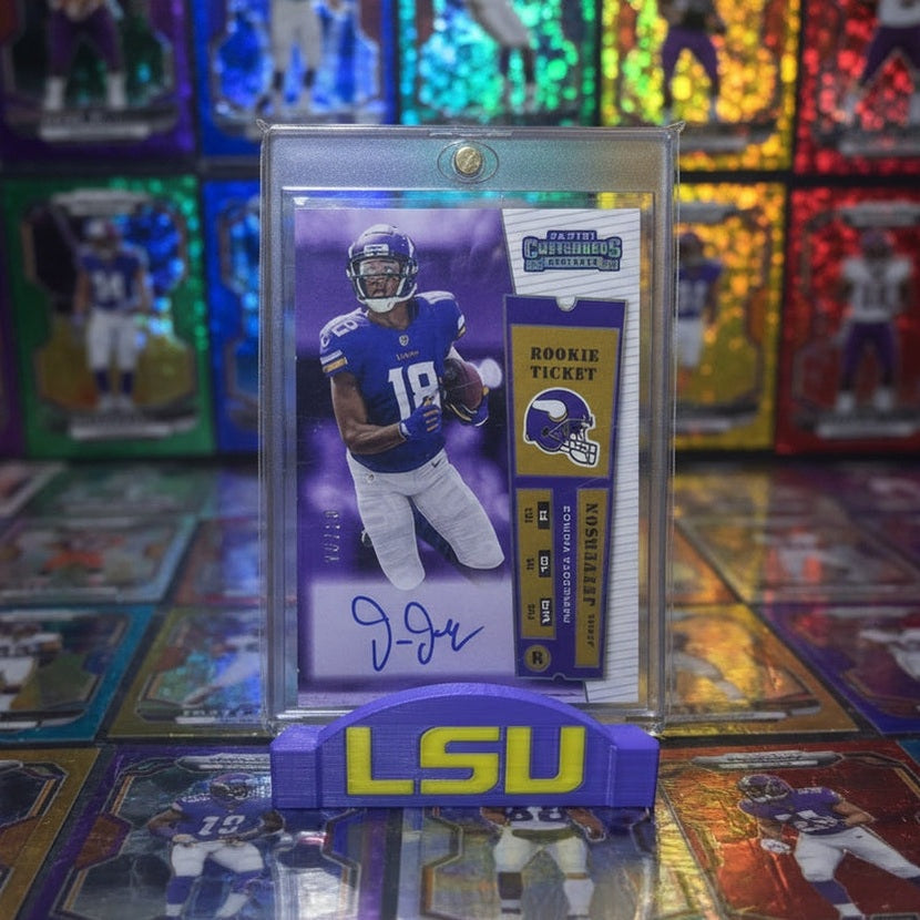LSU Tigers 3D Printed Trading Card/Business Card Stand Purple with stipes