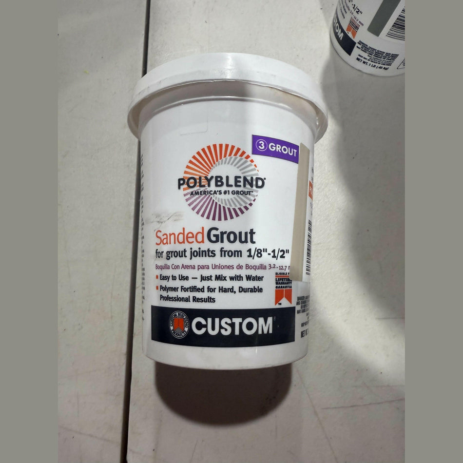 NEW Custom Building Products Polyblend #380 Haystack 1 Lb. Sanded Grout.