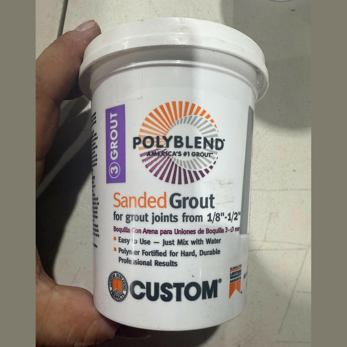 NEW Building Products PBG091-4 Polyblend Sanded Repair Grout Natural Gray.