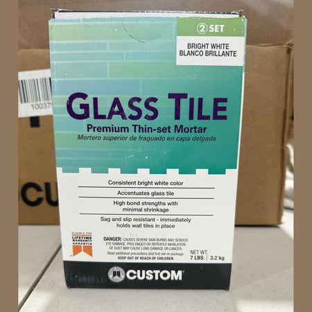 NEW Glass Tile 7 Lb. White Premium Thinset Mortar.