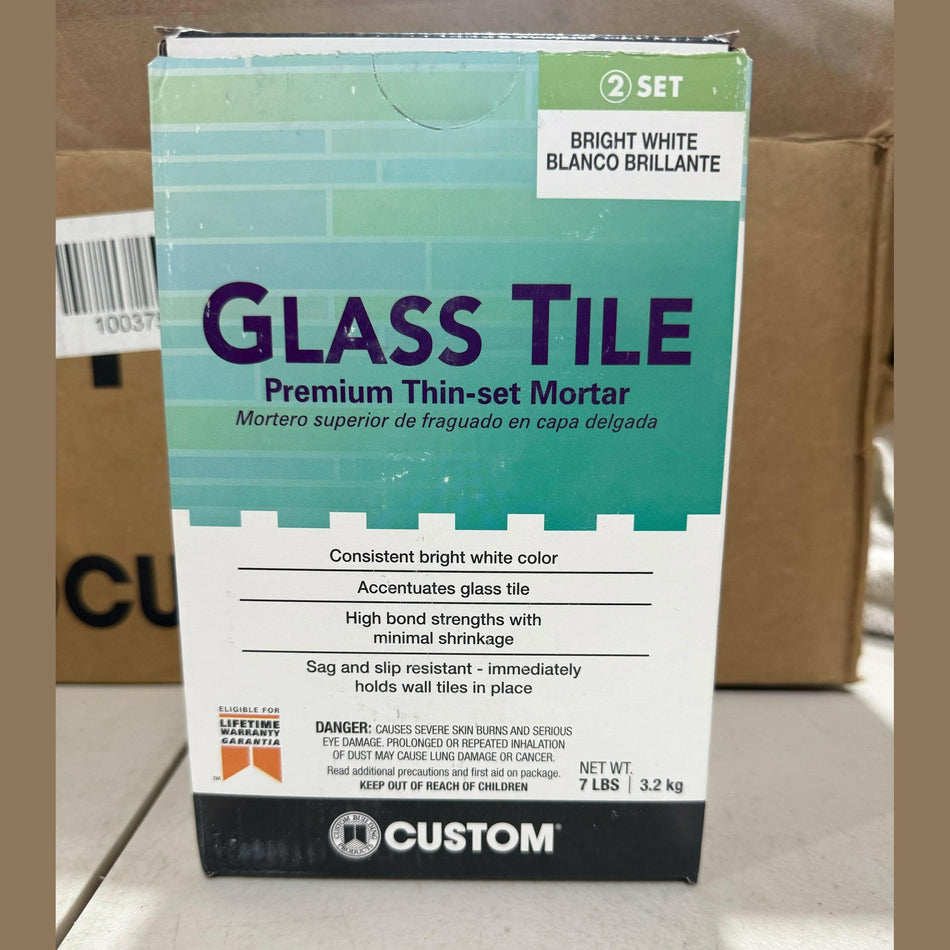 NEW Glass Tile 7 Lb. White Premium Thinset Mortar.